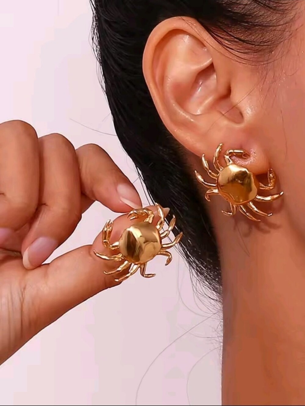 Gold Crab Earrings